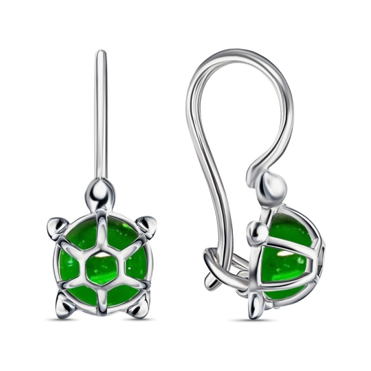 Серьги из серебра с фианитами