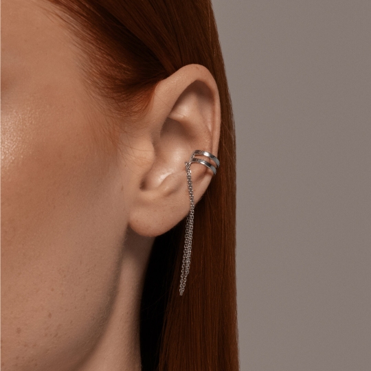 Серьга-кафф из серебра