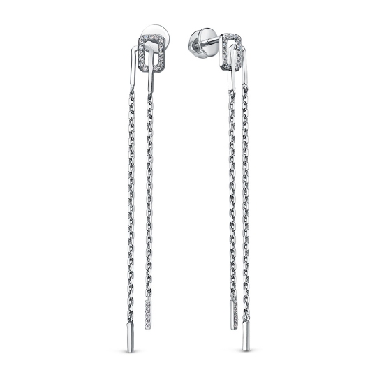 Серьги из серебра с фианитами