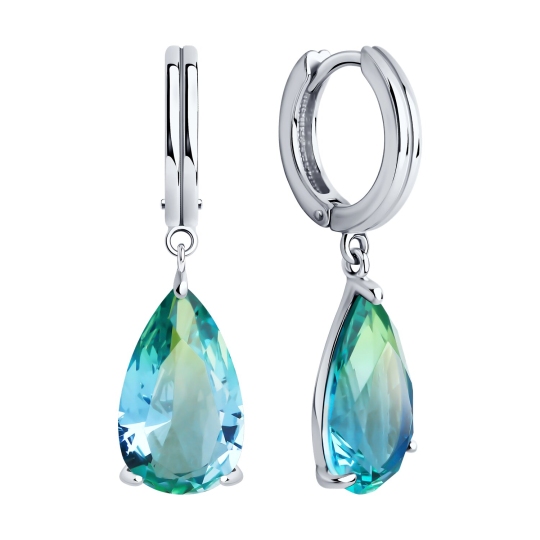 Серьги из серебра с ситаллами