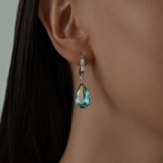 Серьги из серебра с ситаллами