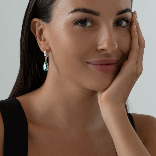 Серьги из серебра с ситаллами