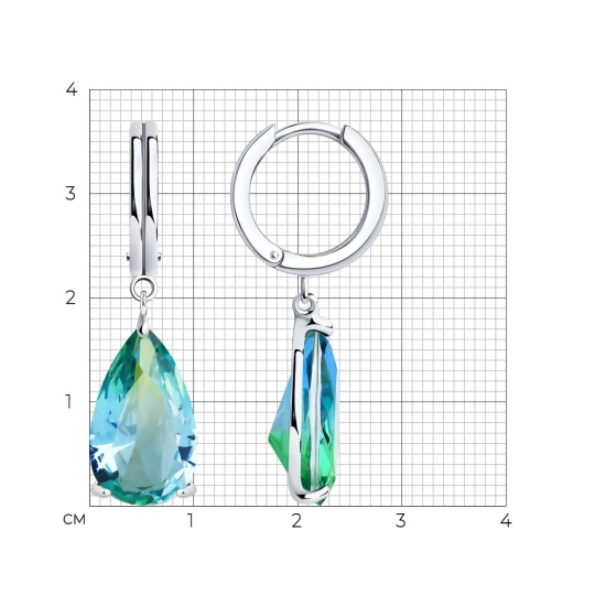 Серьги из серебра с ситаллами