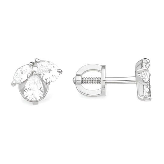 Серьги из серебра с фианитами