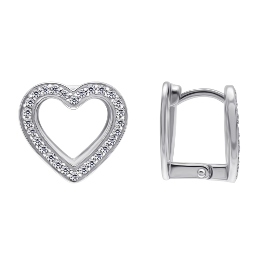Серьги из серебра с фианитами