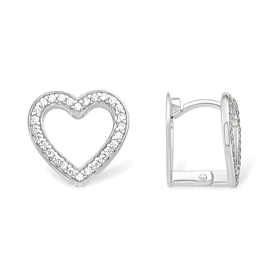 Серьги из серебра с фианитами
