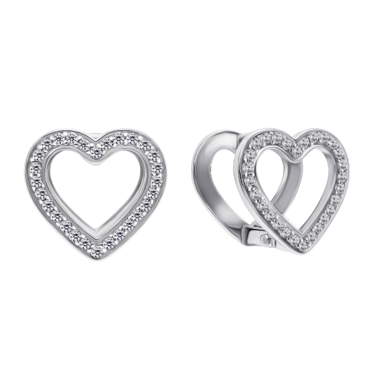 Серьги из серебра с фианитами
