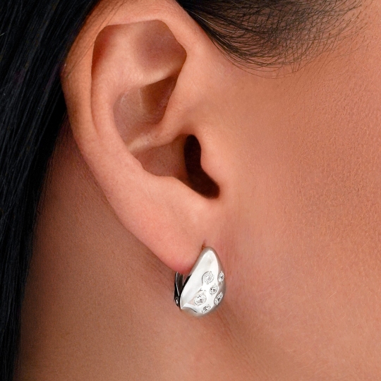 Серьги из серебра с фианитами