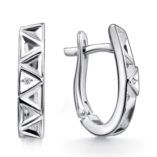 Серьги из серебра с бриллиантами