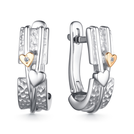 Серьги из серебра с бриллиантами