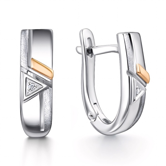 Серьги из серебра с бриллиантами