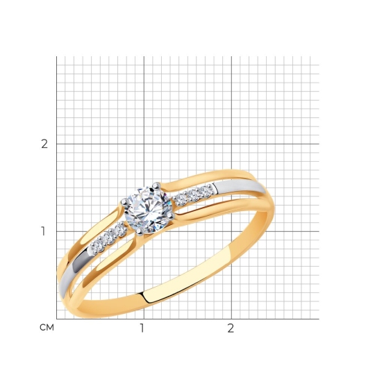 Кольцо из золота с фианитами