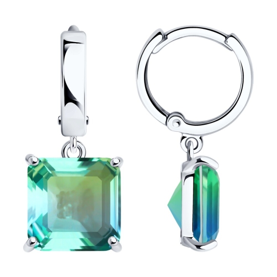 Серьги из серебра с ювелирными кристаллами