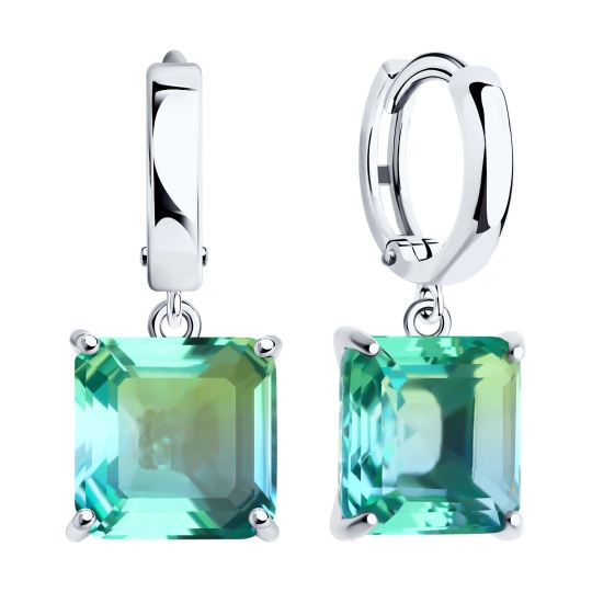 Серьги из серебра с ювелирными кристаллами