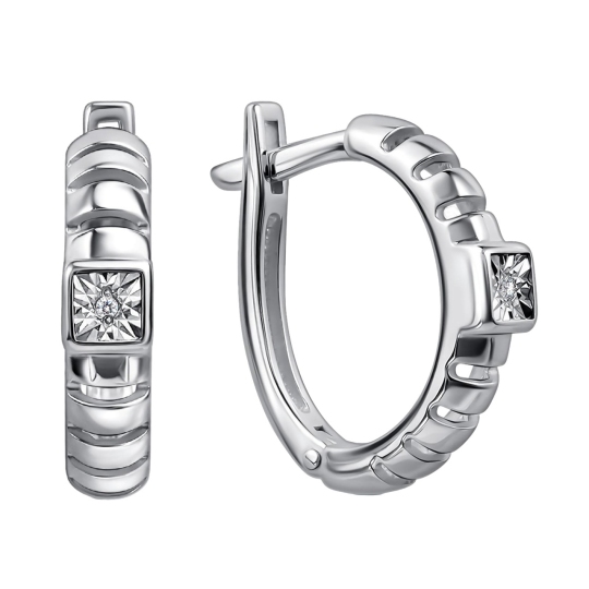 Серьги из серебра с бриллиантами