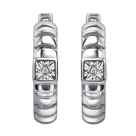 Серьги из серебра с бриллиантами