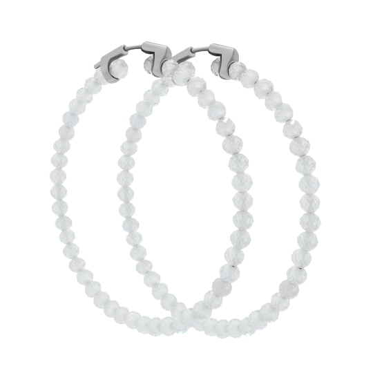 Серьги-конго из циркона с серебряным замком