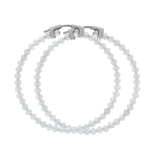Серьги-конго из циркона с серебряным замком