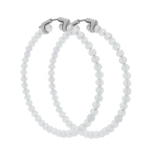 Серьги-конго из циркона с серебряным замком