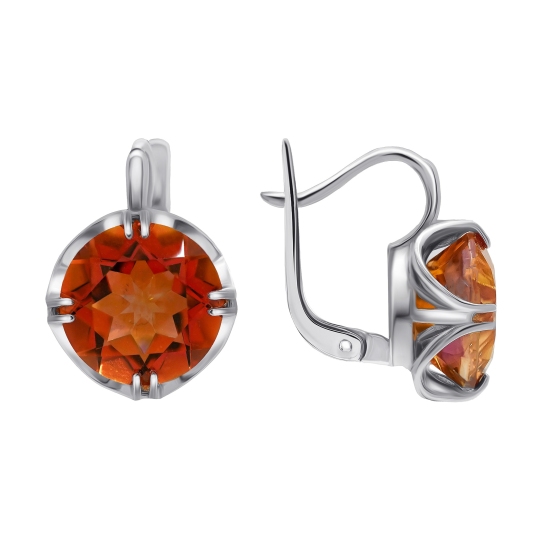Серьги из серебра с горным хрусталем