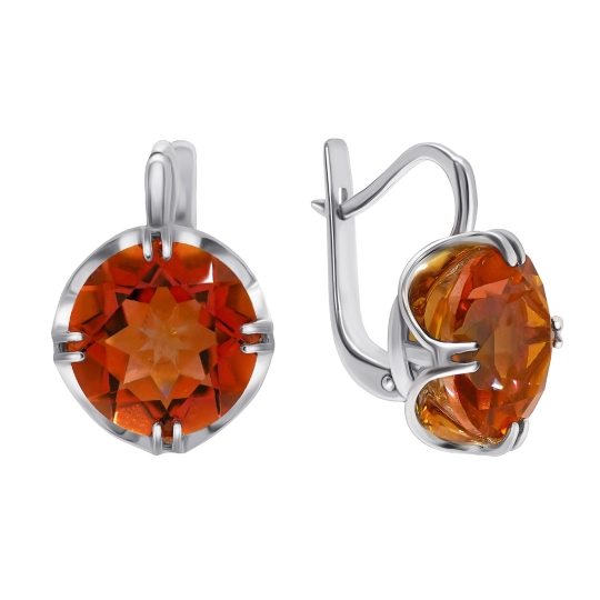 Серьги из серебра с горным хрусталем