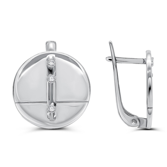 Серьги из серебра с фианитами