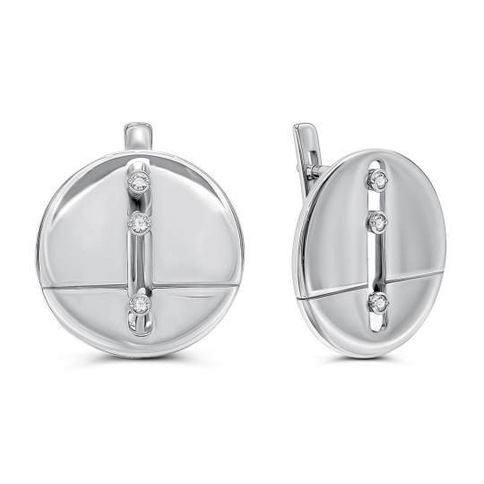 Серьги из серебра с фианитами