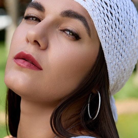 Серьги-конго из серебра с фианитами