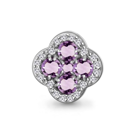 Подвеска из серебра с аметистами и фианитами