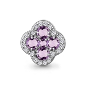 Подвеска из серебра с аметистами и фианитами