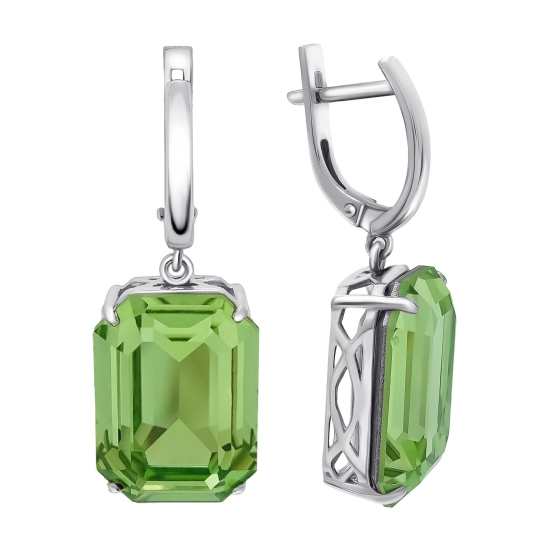 Серьги из серебра с ювелирными кристаллами