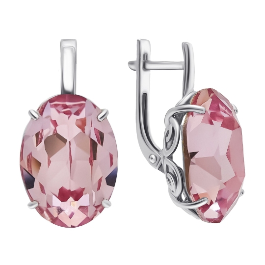 Серьги из серебра с ювелирными кристаллами