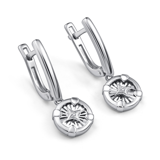 Серьги из серебра с бриллиантами