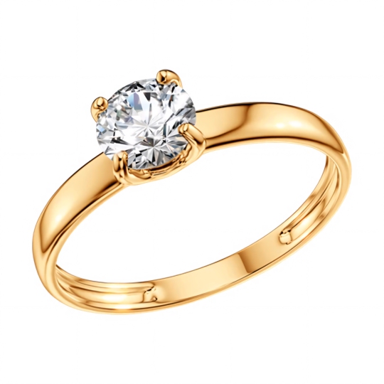 Кольцо из золота с фианитом