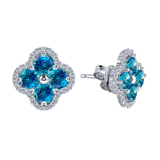 Серьги из серебра с фианитами
