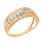 Кольцо из золота с фианитами