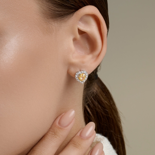 Серьги из серебра с фианитами