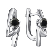 Серьги из серебра с ониксами