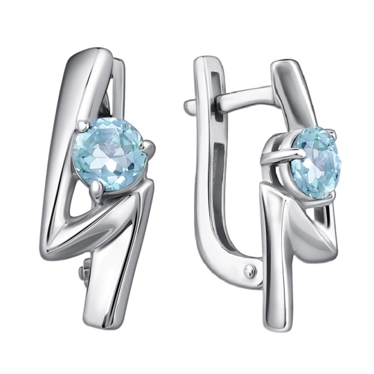 Серьги из серебра с топазами