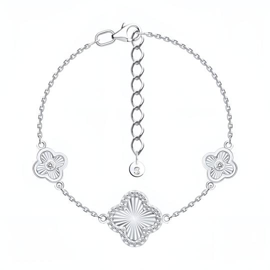 Браслет из серебра с фианитами