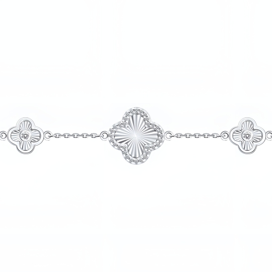 Браслет из серебра с фианитами