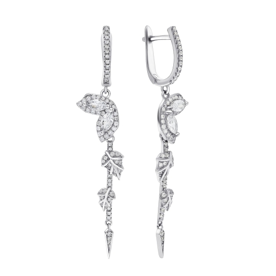Серьги из серебра с фианитами