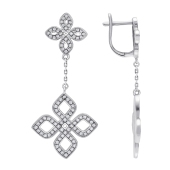 Серьги из серебра с фианитами