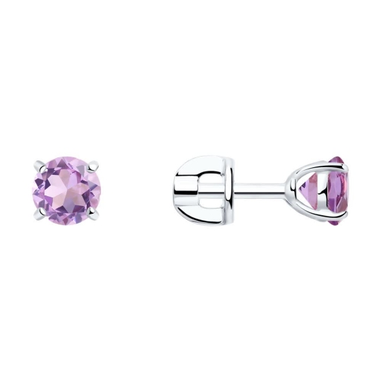 Серьги из серебра с аметистами