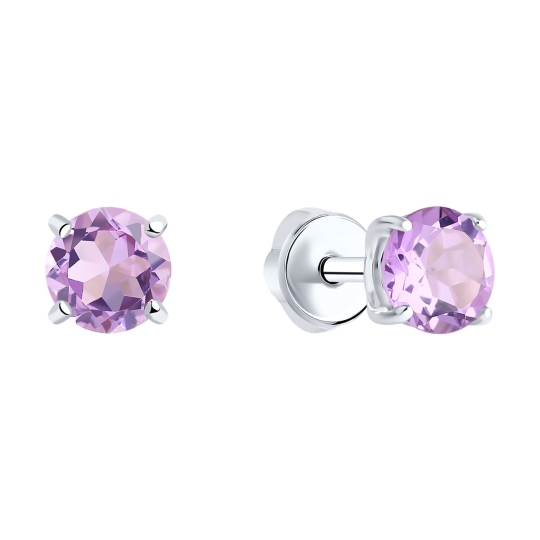 Серьги из серебра с аметистами