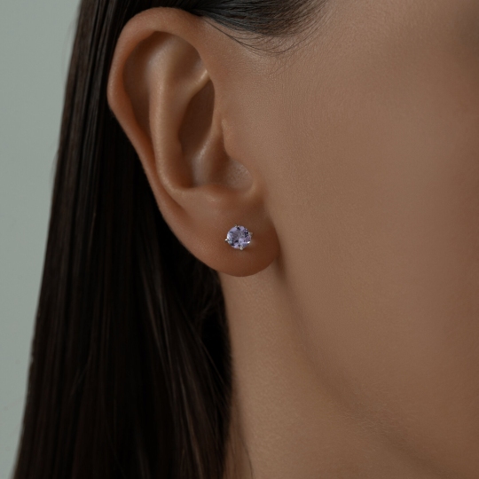 Серьги из серебра с аметистами
