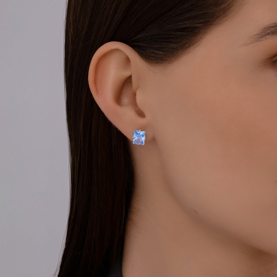 Серьги из серебра с фианитами