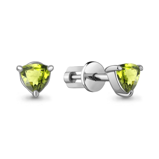 Серьги из серебра с хризолитами