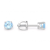 Серьги из серебра с фианитами