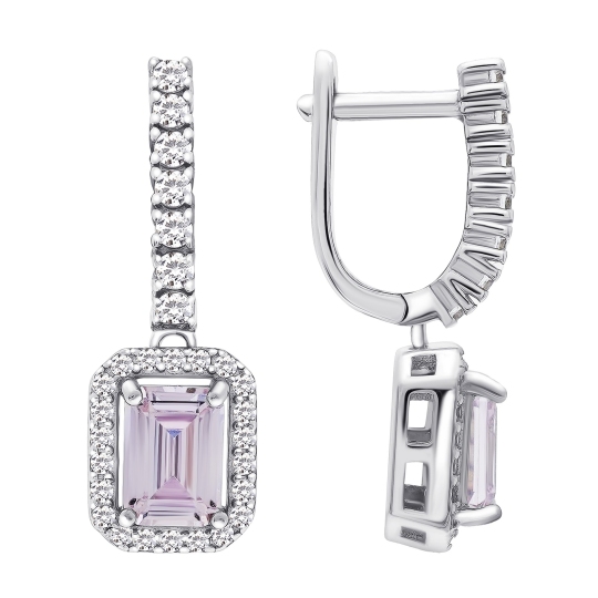 Серьги из серебра с фианитами